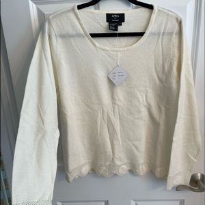 NWT Vintage sweater with crochet detail